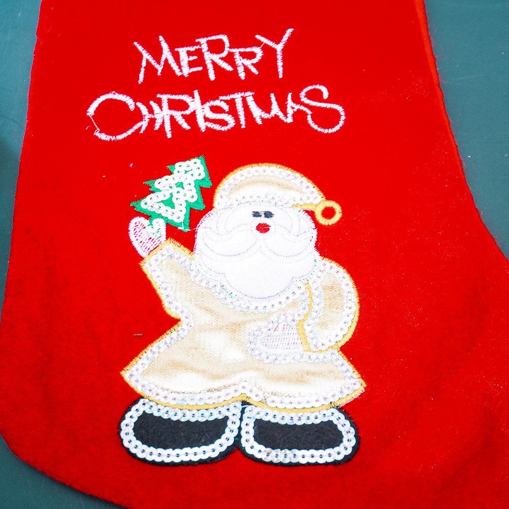 Vớ nhung ông già bóng trang trí Noel