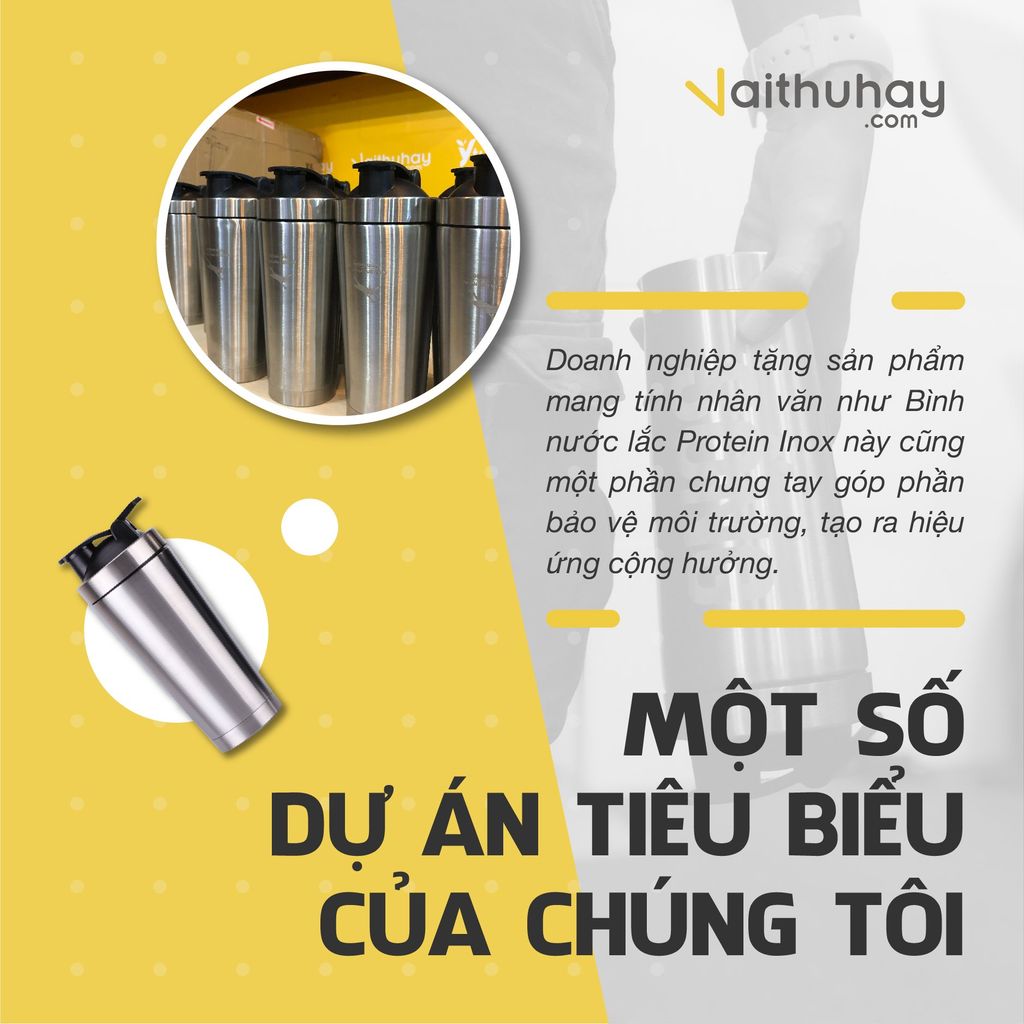 một số dự án tiêu biểu của vaithuhay.com với bình nước inox giữ nhiệt