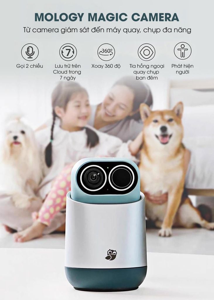 Mology Magic Camera tích hợp chức năng quay vlog và camera giám sát