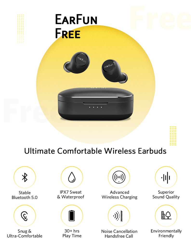 EarFun Free - Tai nghe True Wireless chất âm tốt, nghe thoải mái
