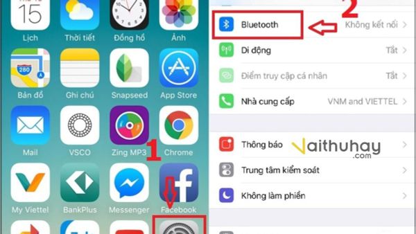 Kết nối loa bluetooth với thiết bị điện thoại iOS (Bước 1)