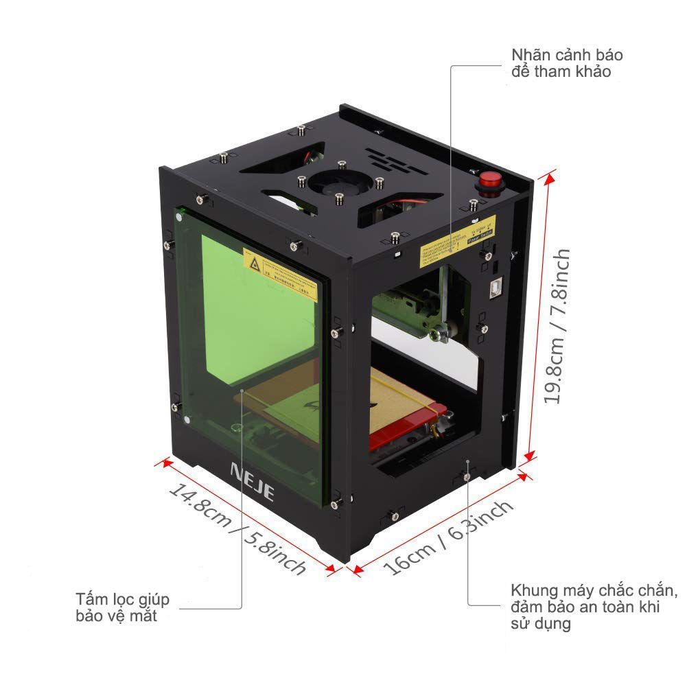 Kích thước NEJE DK-8-KZ 1000MW