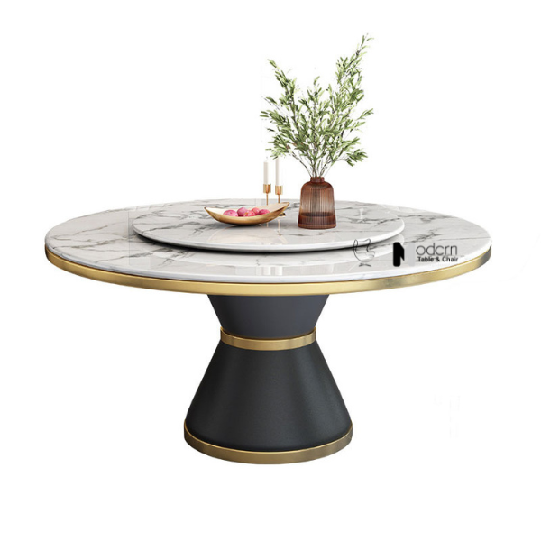 Bàn ăn 2 mặt đá tròn xoay 1m5 TN JUPITER 3A-150E