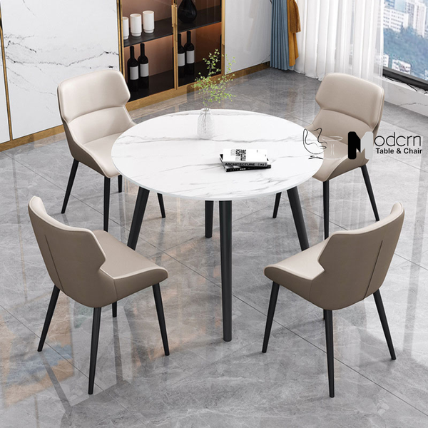 Bàn ăn mặt đá phiến trắng nhỏ gọn TN1236-10E