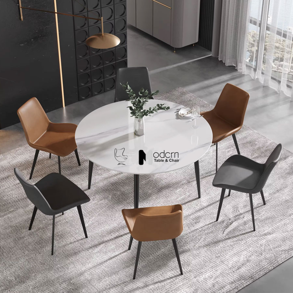 Bàn nhà hàng mặt đá vân mây nhỏ gọn TN1236-12E