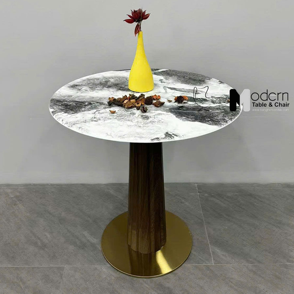 Bàn Cafe Mặt Đá Tròn 80cm Nhập Khẩu TE1554-08E