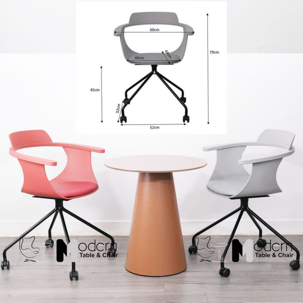 Ghế tiếp khách thân nhựa chân bánh xe NARA2-S1