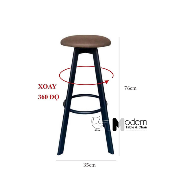 Ghế bar xoay nệm tròn chân cố định CB TOYO-P
