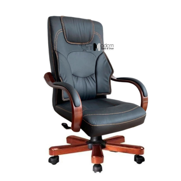 Ghế xoay giám đốc chân gỗ hiện đại giá re CM4604-P