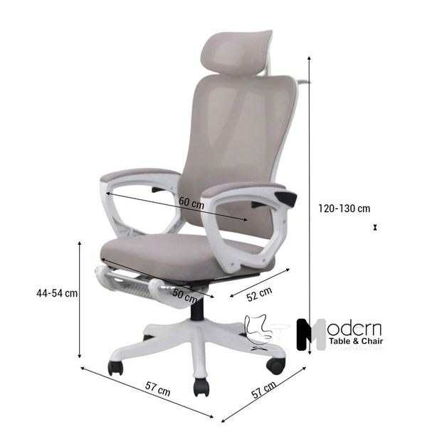 Ghế văn phòng ngả lưng gác chân có móc treo CR4336-M