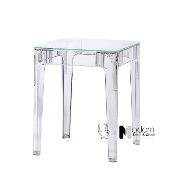 Bàn ăn vuông mặt kính trong suốt TE1540-06G