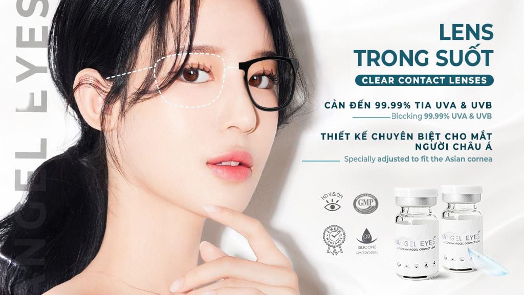 THE CLEAR CONTACT LENSES Kính áp tròng ANGEL EYES cho mắt nhạy cảm