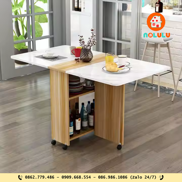 Mẫu bàn ăn thông minh, gấp gọn, giá rẻ giúp tiết kiệm diện tích cho không gian nhỏ