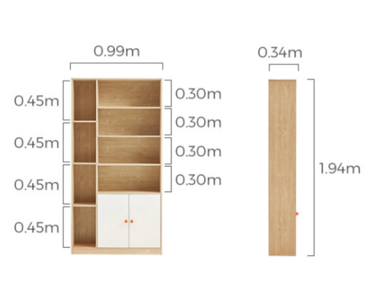 Tủ sách bằng gỗ thiết kế đa năng tiện lợi TS-01