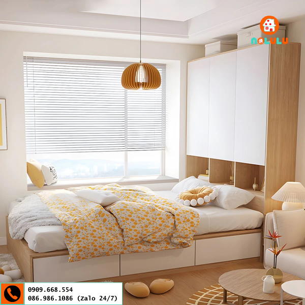 Combo giường ngủ hiện đại tích hợp đa năng Nolulu