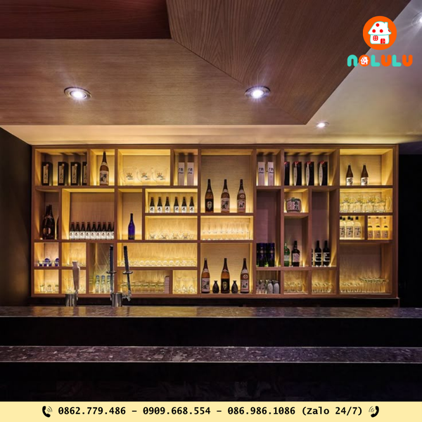 Mẫu tủ rượu gỗ đẹp, giá rẻ dành cho phòng khách hiện đại