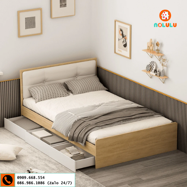 Giường ngủ bọc đầu nệm cách hiện đại Nolulu