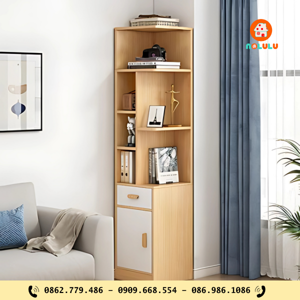 4. Kệ Góc Kèm Tủ Mini – Tiện Lợi Tối Đa