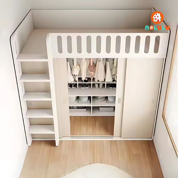 3. Giường tầng kết hợp kệ – Thiết kế thông minh cho trẻ yêu học hỏi
