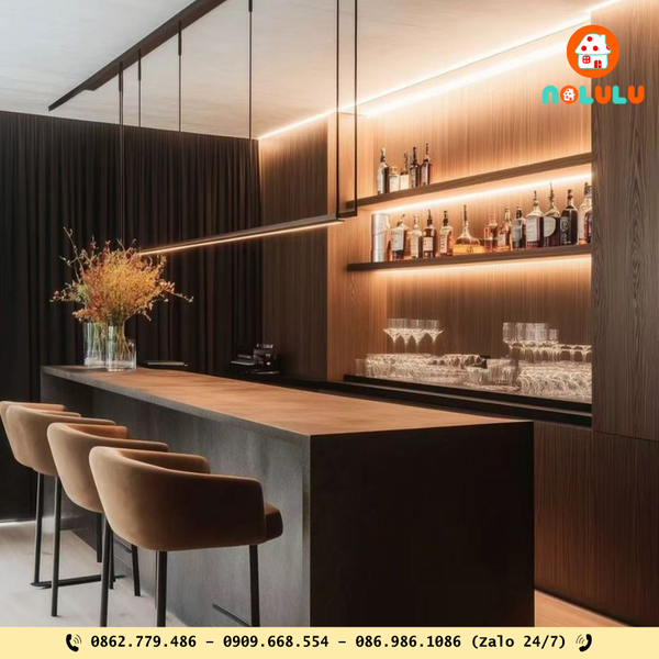 Mẫu tủ rượu gỗ đẹp, giá rẻ dành cho phòng khách hiện đại