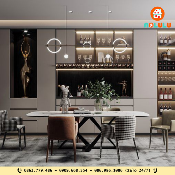 Mẫu tủ rượu gỗ đẹp, giá rẻ dành cho phòng khách hiện đại