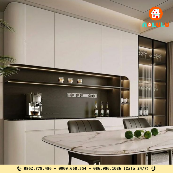 Mẫu tủ rượu gỗ đẹp, giá rẻ dành cho phòng khách hiện đại