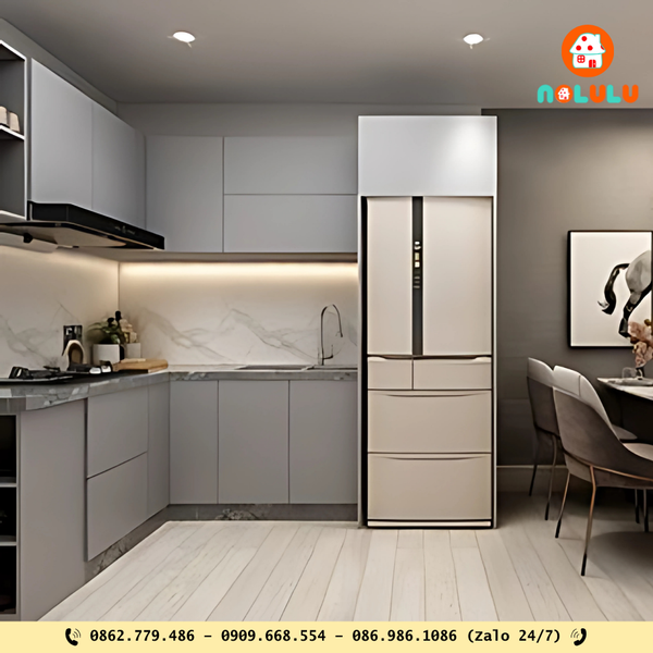 Trắng – be – xám: Hiện đại, dễ phối nội thất.