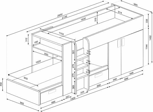 Giường Tầng Kết Hợp Tủ Quần Áo Đa Năng GT-K93