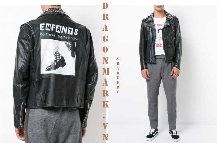 áo khoác da Enfants Riches Déprimés Studded Biker Jacket