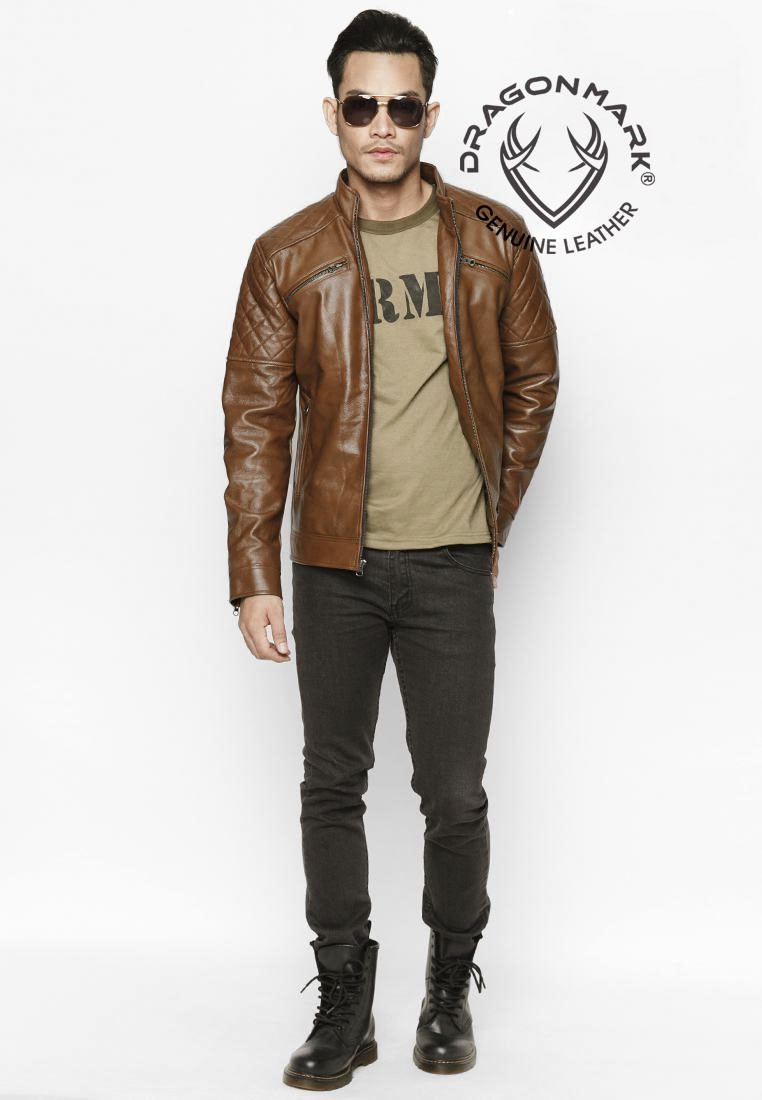 áo da bò màu nâu cánh gián adk153