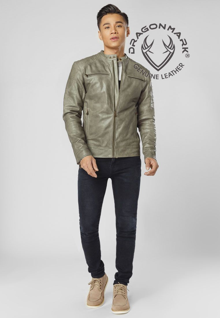 áo da bò xám cao cấp V3