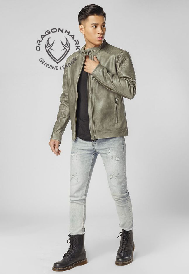 áo da bò xám cao cấp Z1