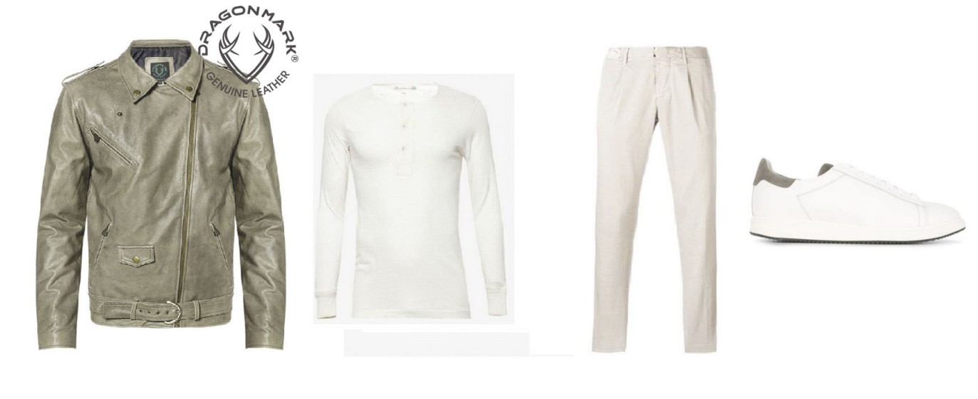 áo khoác da nam biker hàng hiệu