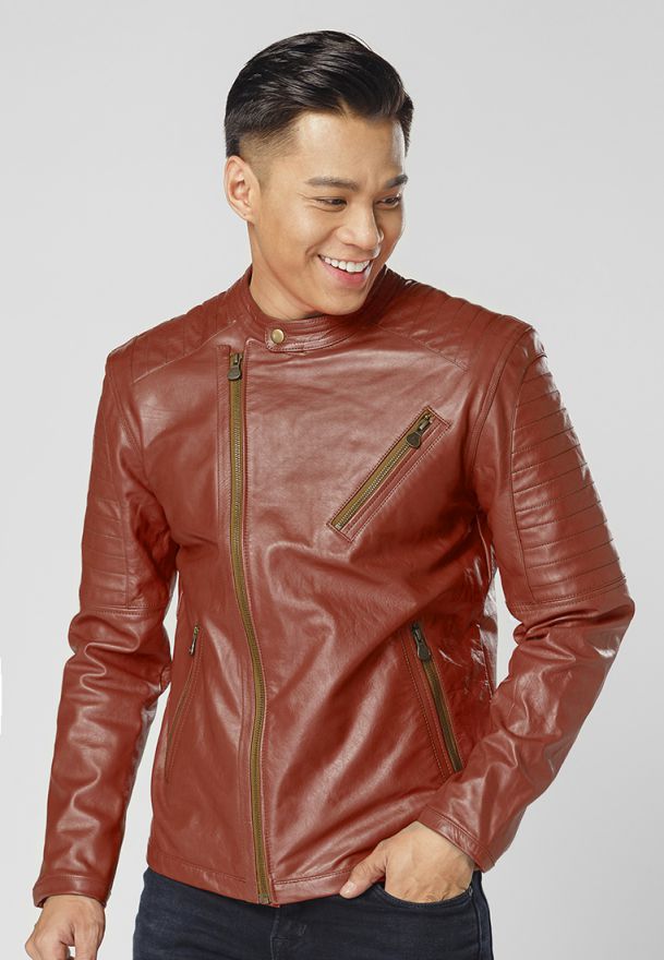 áo khoác da nam moto A1