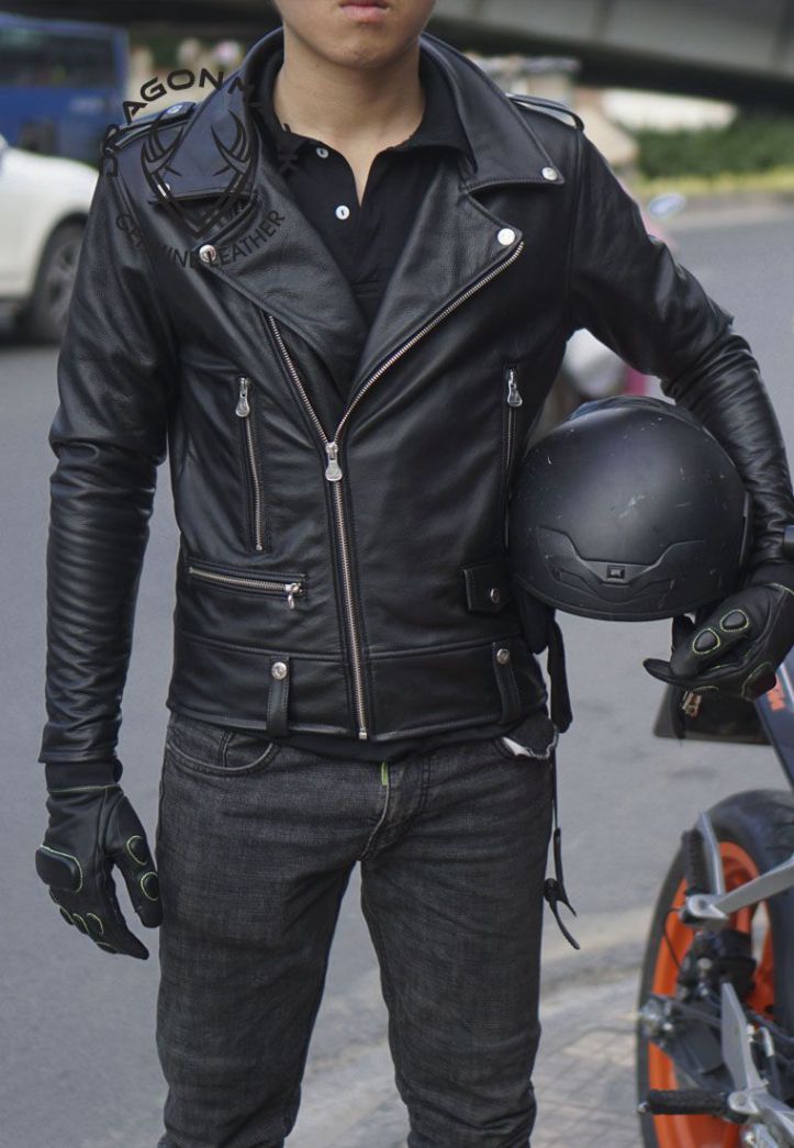 Áo Khoác Da Nam Biker Jacket Da Thật 100% BK01 - DragonMark