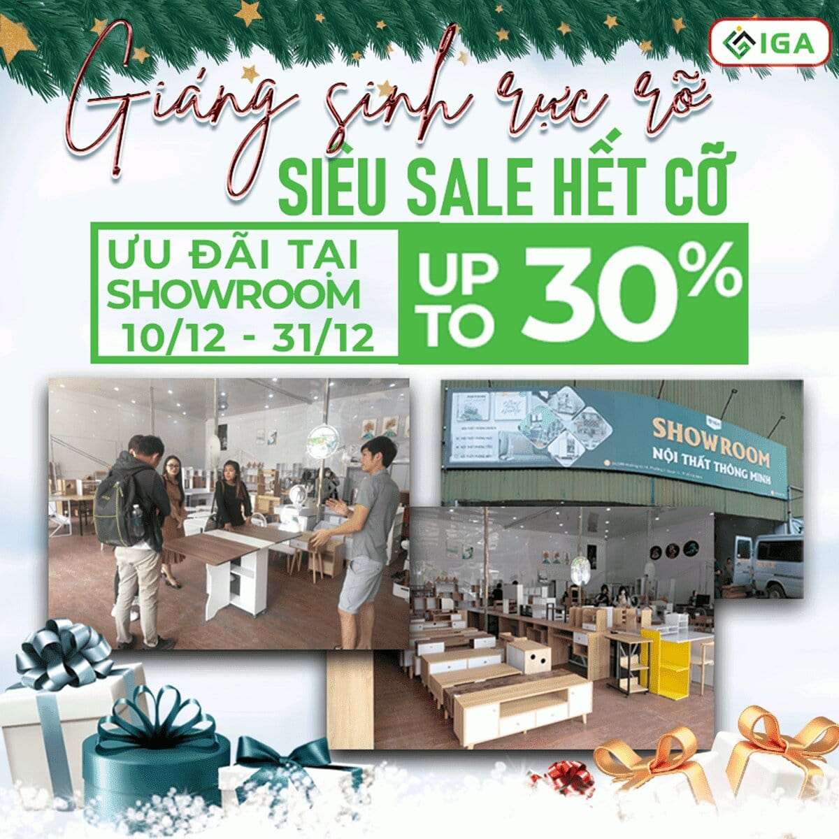 SHOWROOM NỘI THẤT IGA GỬI TẶNG MỌI NHÀ QUÀ GIÁNG SINH 2022