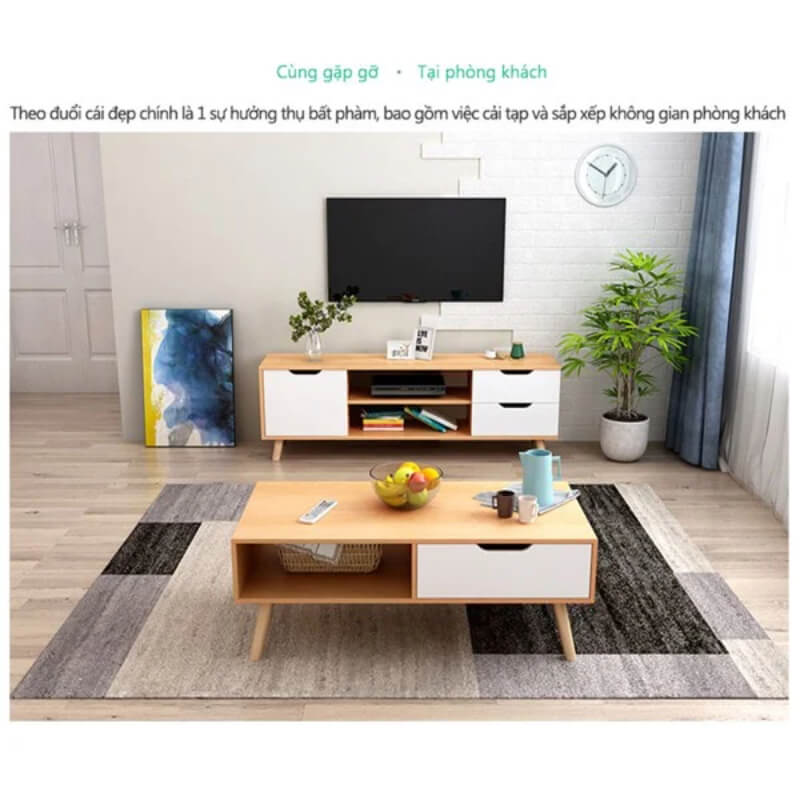 Kích thước bàn trà tiêu chuẩn hài hòa không gian