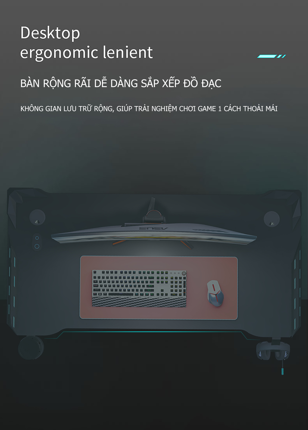 bàn gaming chân chữ k