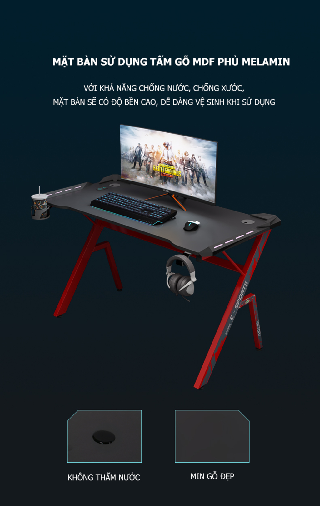 bàn gaming chân chữ k