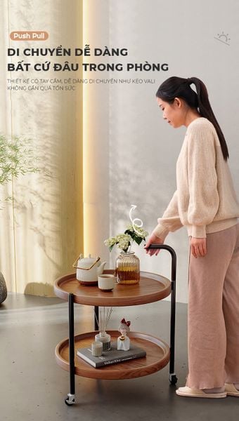bàn trà di động 2 tầng