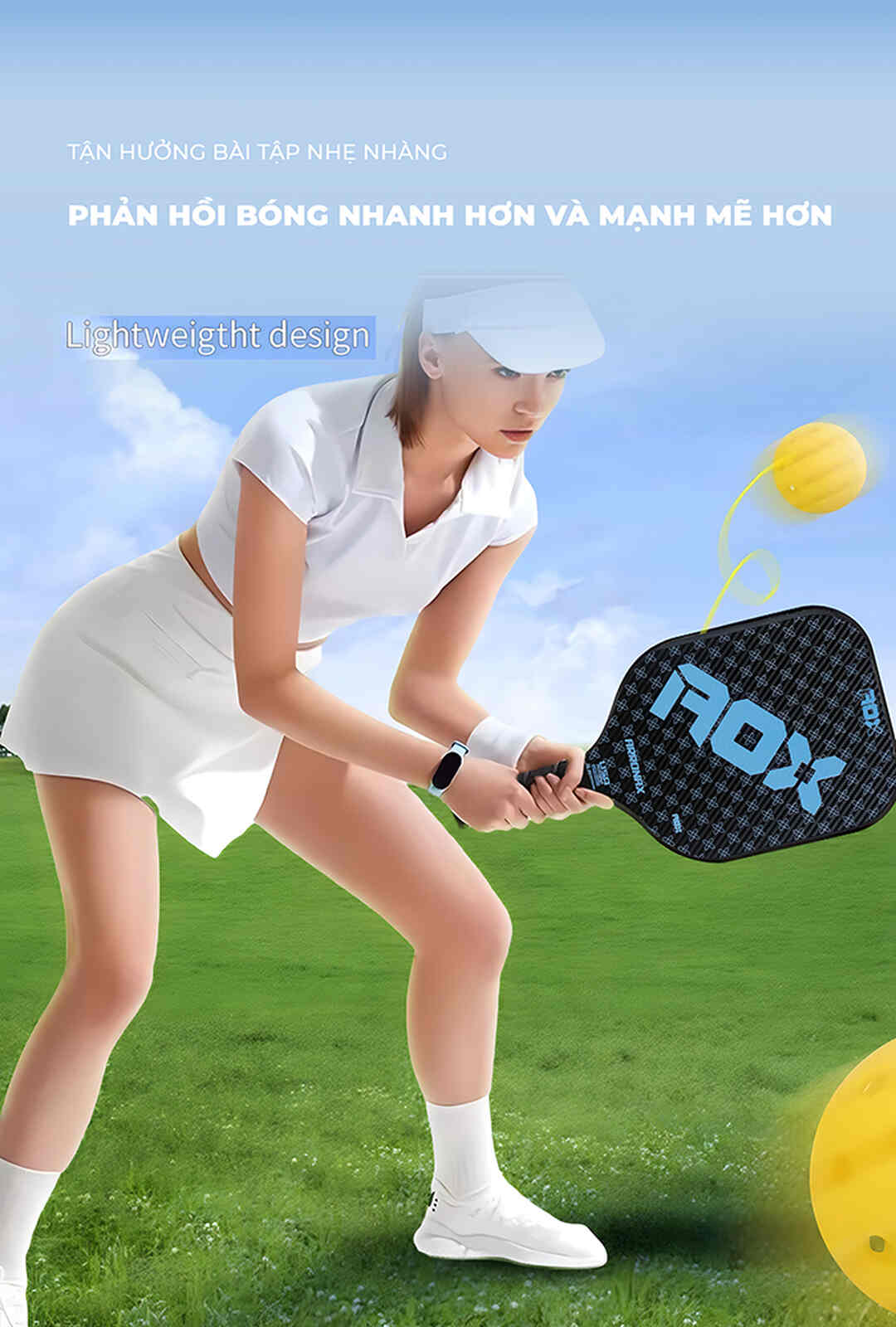 Vợt pickeball&nbsp;ROX xanh đỏ viền đen PK02B