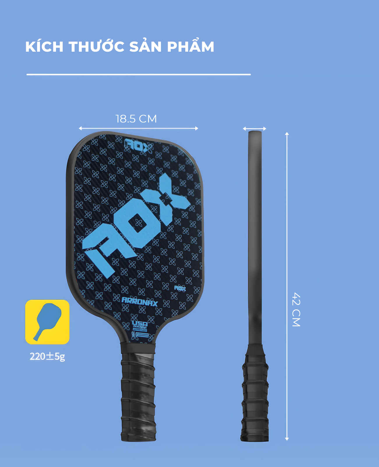Vợt pickeball&nbsp;ROX xanh đỏ viền đen PK02B