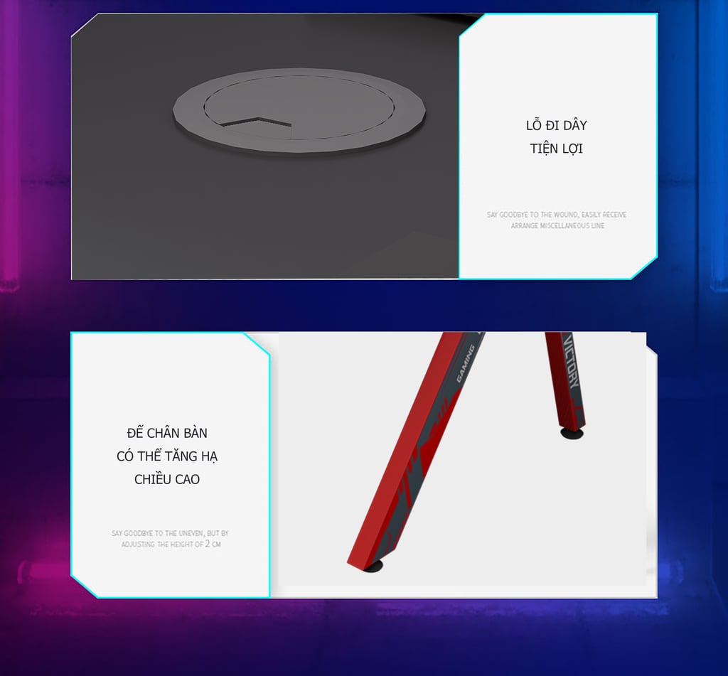 bàn gaming chân chữ k