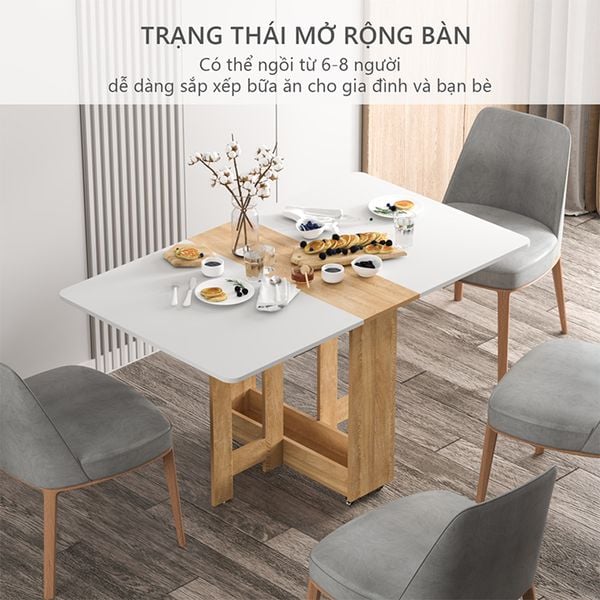 Bàn Ăn thông minh khi mở rộng