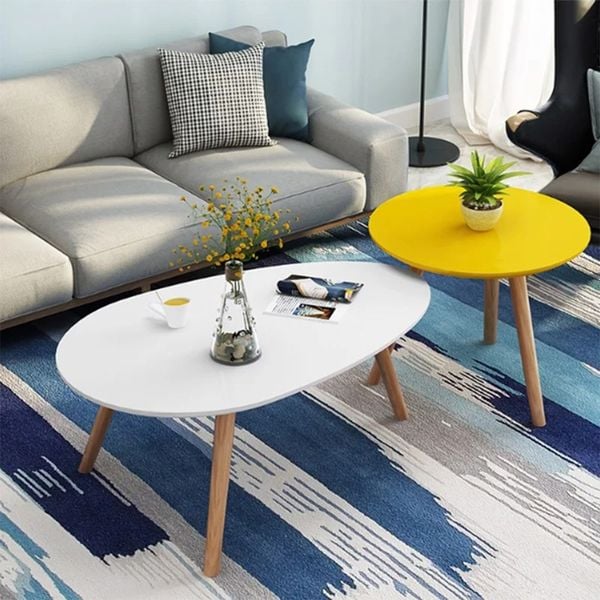 bàn trà hình trứng