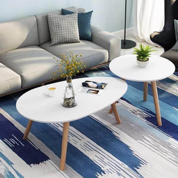 bàn trà hình trứng