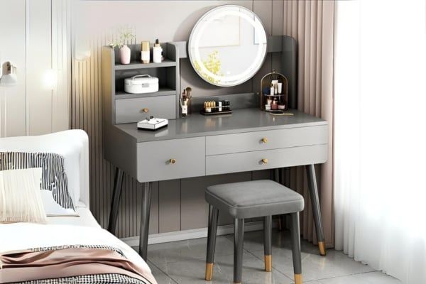 bàn trang điểm tích hợp kệ mini