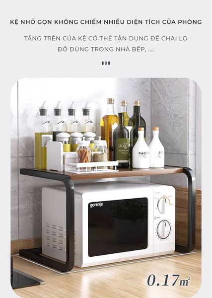 Kệ Lò Vi Sóng Khung Trắng Vân Gỗ/ Đen Gỗ Óc Chó - GM157 - Nội Thất IGA Việt Nam