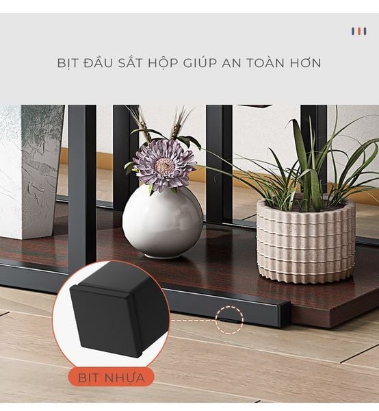 Kệ Để Chậu Cây Đa Tầng Khung Trắng Vân Gỗ/ Khung Đen Óc Chó - GM159