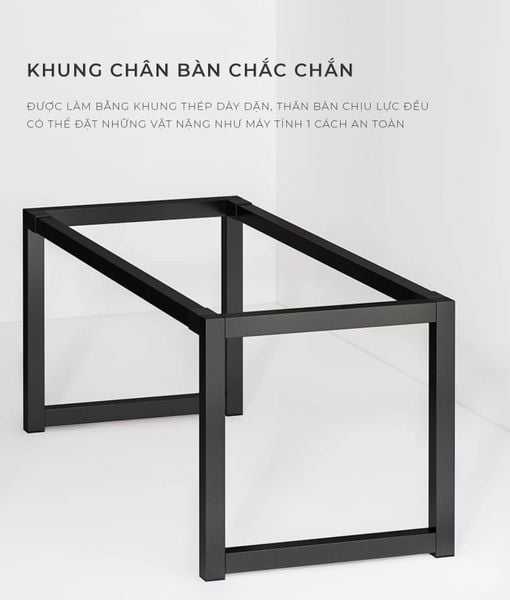 Bàn Làm Việc Khung Đen - Màu Vân Gỗ/Màu Óc Chó - GM166 - Nội Thất IGA Việt Nam